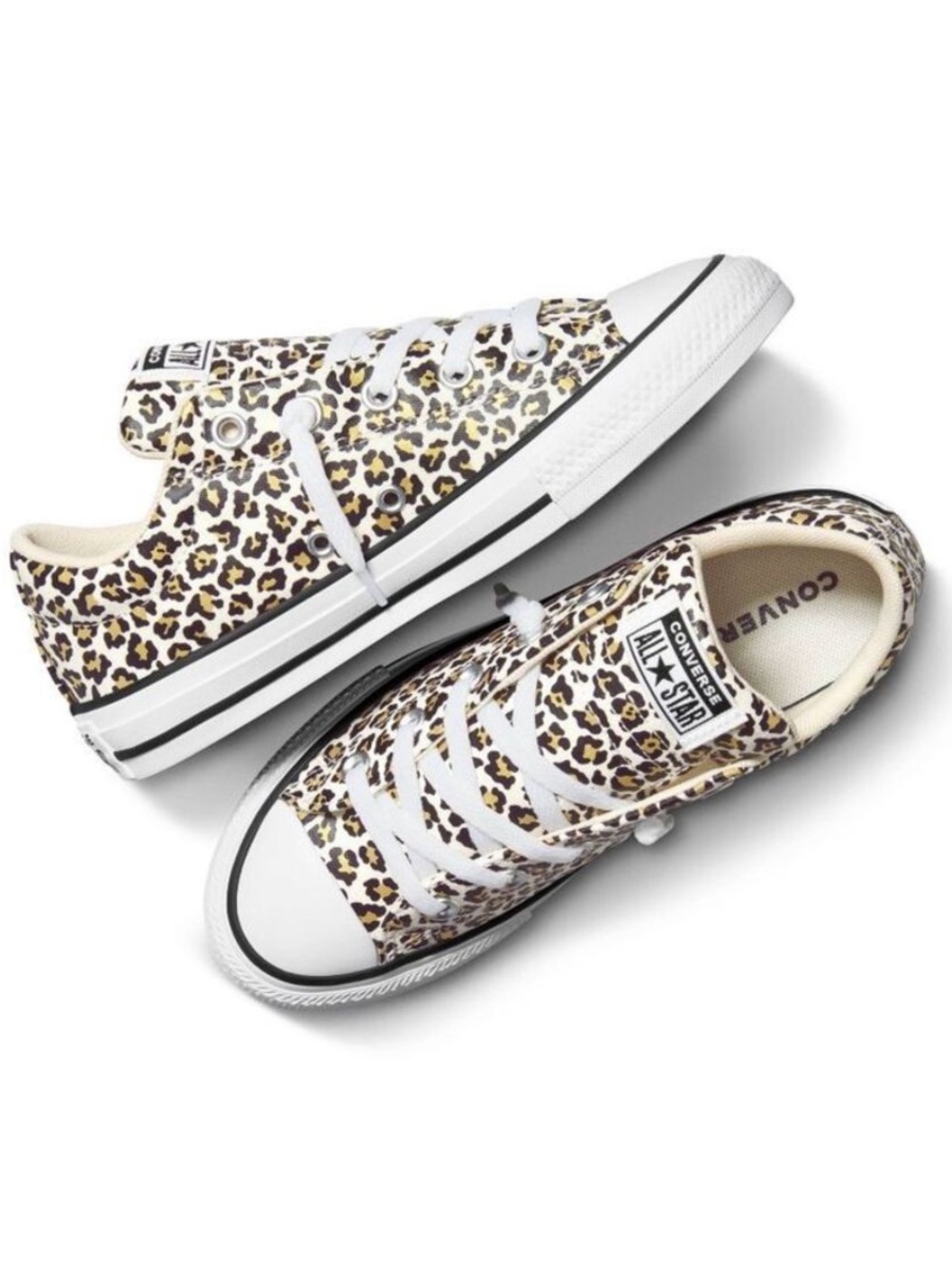 Converse - Kids' Street Low Cheetah Sneakers - Cream